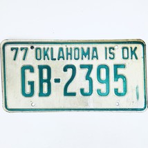 1977 United States Oklahoma Garfield County Passenger License Plate GB-2395 - £14.37 GBP