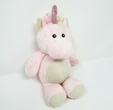 11" Kellytoy 2018 Baby Pink Unicorn Rattle Stuffed Animal Plush Toy Lovey W Clip - £22.78 GBP