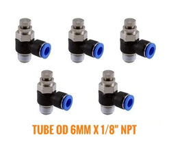 5 Pcs, Air Flow Control Valve Tube OD 6mm X 1/8" NPT Pneumatic Push In F... - $28.70