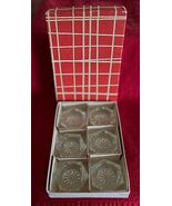 Vintage Set of 6 Bohemia Glass Sat Cellars w Box Hexagon Shape Czechoslo... - $12.86