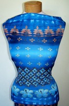 Turquoise Hawaiian Tropical Print Nylon Lycra Stretch Fabric 1 Yard 18 Inches - £25.50 GBP
