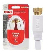 6' RCA RG6 VH606WHN Coaxial Cable with Gold Connectors White  *NEW*