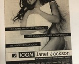 Janet Jackson MTV Icon Print Ad Vintage TPA4 - $5.93