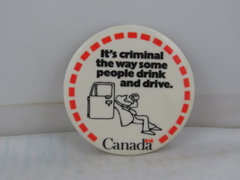 Vintage Protest Pin - It&#39;s Criminal Some People Drink and Drive - Cellul... - £11.94 GBP