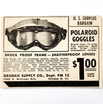 1947 Polaroid Protective Sport Goggles Advertisement Groban Supply Vinta... - $27.17 CAD