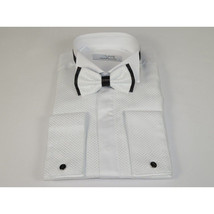 Mens CEREMONIA Tuxedo Formal Shirt 100% Cotton Turkey Slim Fit #stn 13 jkp White image 3