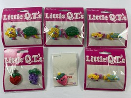 Vintage Lot 6 Westrim Q T Button Covers Jewelry Craft Fish Turtle Strawberry - £14.20 GBP