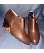 VIONIC Cognac Tan Leather Ankle Bootie UPRIGHT TABER / TVW4455, Women Si... - $107.67 CAD