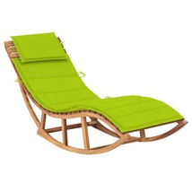  Sun Lounger Bright Green Teak Wood Adjustable Armrests - $7,295.55 MXN
