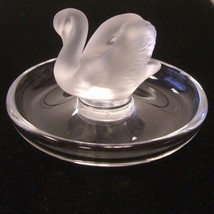 Lovely Lalique Crystal Swan Pin~Ring~Ash Tray~Signed~Mint~Guaranteed~Authentic - £106.77 GBP