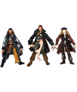 Disney Pirates Of The Caribbean Barbossa Sparrow Swan Figures Zizzle 3 3/4&quot; - $278.42 MXN