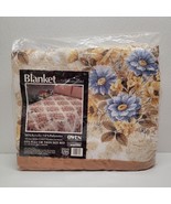 Vintage NEW 5th Generation Fantasy Floral Flower Blanket Twin Full 72&quot; x... - $53.40