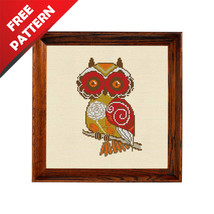 Vintage Owl FREE cross stitch PDF pattern - £0.00 GBP
