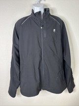 Fila Mens Size L Black Full-Zip Athletic Jacket Pockets Lightweight - $14.90