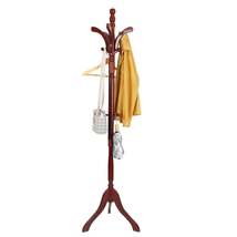 Wooden Coat Rack Stand Height Adjustable Hall Tree Entryway Clothes Rail - $917.44 MXN