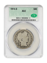 1914-S 50C CACG AG3 - £48.00 GBP