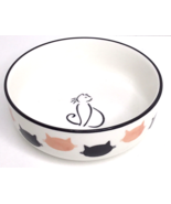 Ceramic Cat Bowls Pink Black Cat Faces New - $20.10 CAD