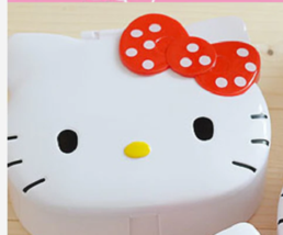 Hello Kitty 4 Compartment Jewelry Box w/Mirror - Storage Container - *RED* - £11.79 GBP