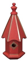 BLUEBIRD BIRDHOUSE - Bright Red with Copper Trim &amp; Accents Amish Handmad... - £112.07 GBP