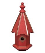 BLUEBIRD BIRDHOUSE - Bright Red with Copper Trim & Accents Amish Handmade USA - $149.97