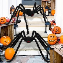 Halloween Giant Spider Decorations Outdoor: 2 Pack 5 Ft. Large Spiders Realistic - £18.66 GBP