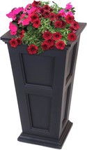 Tall Planter, 28 Inches By 16 Inches By 16 Inches, Black, Mayne Fairfield 5829B. - £85.42 GBP