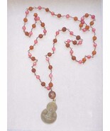Kuan Yin Rudraksha Seeds Strawberry Quartz 54 beads - $44.00