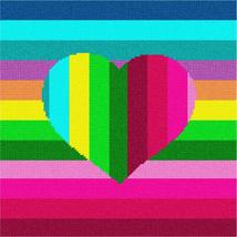 Pepita Needlepoint kit: Heart Stripes, 10&quot; x 10&quot; - £61.12 GBP+