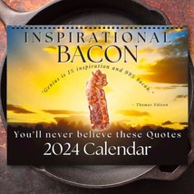 FUNNY BACON Calendar 2024 | Inspirational Quotes Irreverent Parody Humor Foodie  - £27.05 GBP