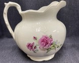 7” Antique Royal Firenze China pitcher White Roses Floral Pattern - $14.85