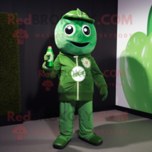 Forest Green soda can mascot costume character dressed with Turtleneck and Lapel - $1,309.00