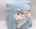 Parent&#39;s Choice Baby Blanket Royal Plush Sherpa Blue White - £31.46 GBP