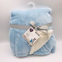Parent&#39;s Choice Baby Blanket Royal Plush Sherpa Blue White - $39.99