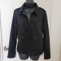 KUT From The Kloth Women&#39;s XXL 2XL Faux Suede Moto Jacket Black Zip Snap... - $46.12 CAD