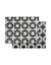 ILARIA.I Placemats Set Of 2 Table Textile Made In Italy Grey Size 19&quot; X 15&quot; - £29.12 GBP