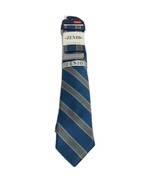 Zenio Men's Tie with Two Hankies Set Slim Cobalt Blue Charcoal Gray Microfiber - $19.99