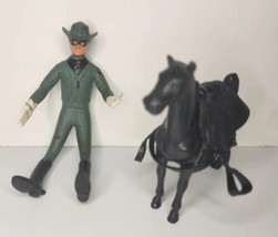 Vintage 1966 Lone Ranger  Lakeside Toys 6.5&quot; Bendable American Hero &amp; Horse BD9 - £47.95 GBP