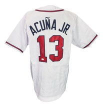 Ronald Acuna Jr Signed Custom White Pro-Style Baseball Jersey JSA ITP - £130.42 GBP