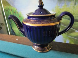 Compatible with Hall Tea Pot 6 Cups Compatible with Cobalt Blue Gold Com... - $1,581.83 MXN