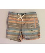 NEW Infant Boys Arizona Jeans Oxford Stripe Drawstring Shorts Size 6 Months - $6.92