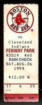 Cleveland Indians Boston Red Sox 1994 Ticket John Valentin 5 Hits Trot Nixon - £2.35 GBP