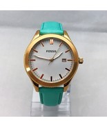 NEW FOSSIL BQ3271 Classic with Date Light Teal Color Leather Strap Women... - £79.13 GBP