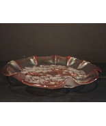 Vintage Mikasa Rosella Ruffled Edge Pink Glass Serving Bowl - £13.51 GBP