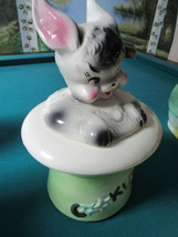 VINTAGE 1950&#39;S RABBIT IN HAT - BISQUE USA. 12&quot; COVERED BOWL - £196.13 GBP