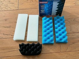 Fluval 206 207 A335 BIO-FOAM Value Pack 2 Bio Foam 1 Plus Black &amp; 2 Max Blue - £6.83 GBP