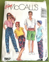 McCall&#39;s 5886 Adult Top Pants Shorts Size Small 32 1/2-34 Partially Cut Easy - $6.92