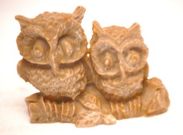 Owl Birds Resin Figurine Shadow Box Shelf Mexico Unknown Maker - £7.92 GBP