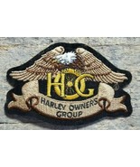 HOG Harley Davidson Owners Group Patch Badge Bald Eagle Gripping Wheel - £15.38 GBP