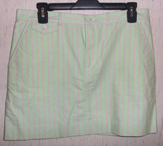 New Womens Ralph Lauren Green W/ Pink Stripe Oxford Cloth Mini Skirt Size 6 - £26.02 GBP