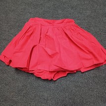 Vintage Girls Skirt Red Skort 1950s - 1960s 18 &quot; Waist Zip Side Ruffled - £14.61 GBP